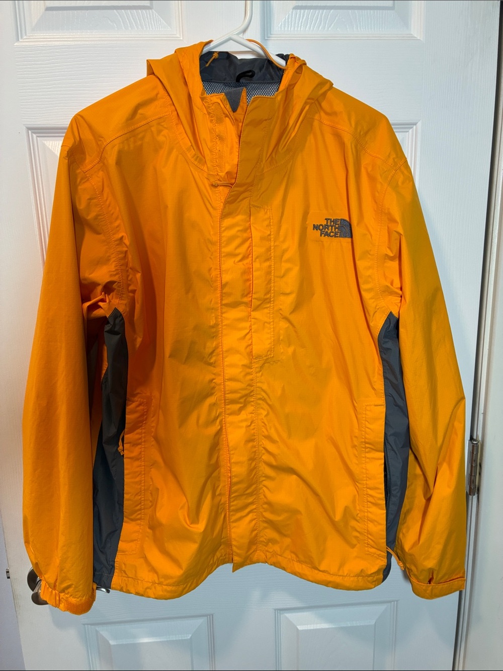 The North Face Yellow-Orange Hooded Mesh-Lined Jacket